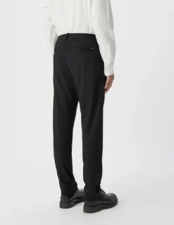 Pantalon de costume SLIM noir maille Milano Homme