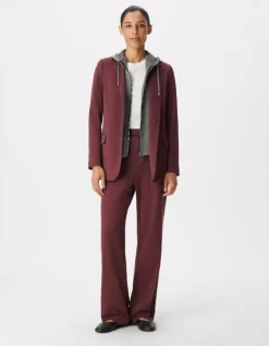 Pantalon de tailleur bordeaux maille Femme