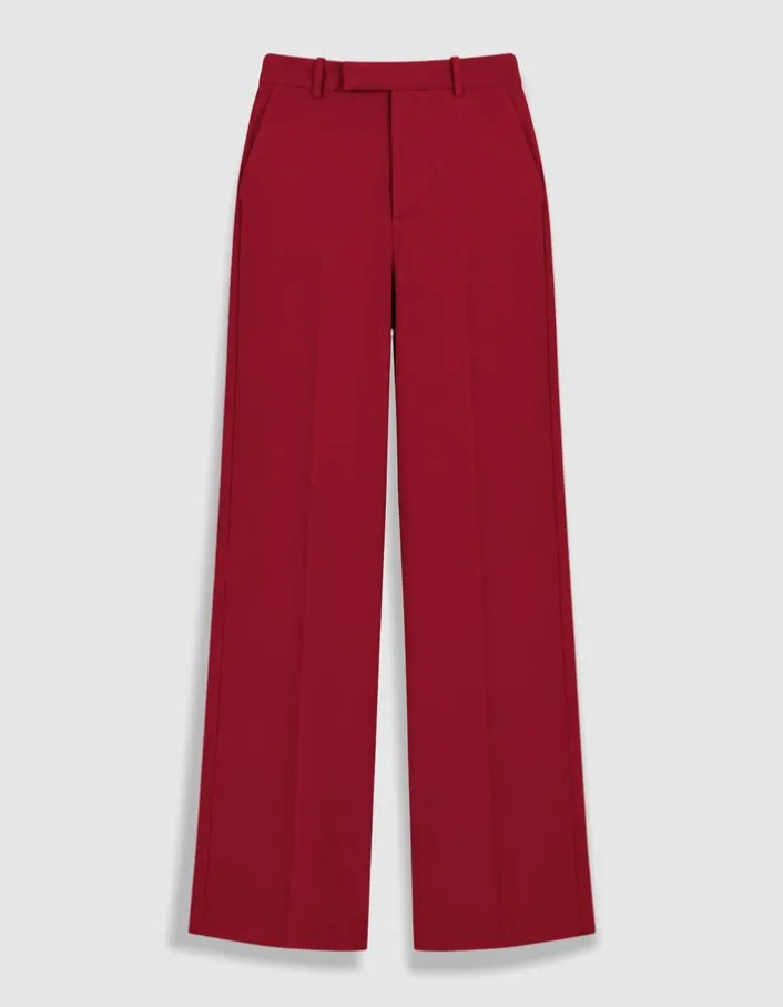 Pantalon de tailleur large rouge Femme