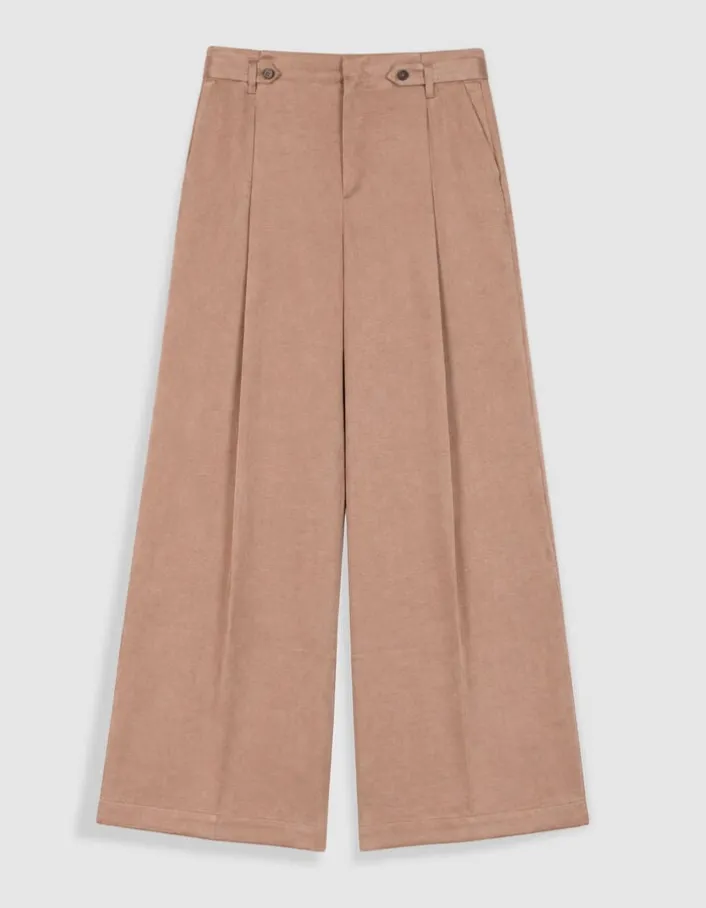 Pantalon de tailleur marron mix Lyocell® Femme