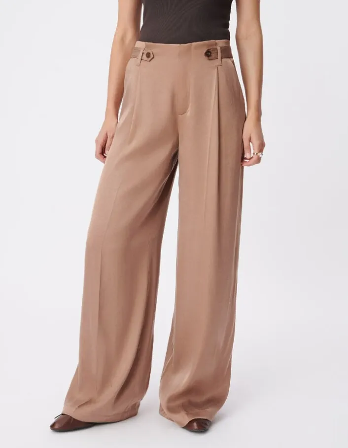 Pantalon de tailleur marron mix Lyocell® Femme