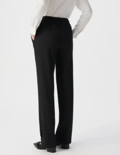 Pantalon de tailleur noir ajusté maille Milano Femme