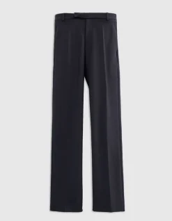 Pantalon de tailleur noir ajusté maille Milano Femme