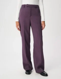 Pantalon de tailleur violet taille haute Femme