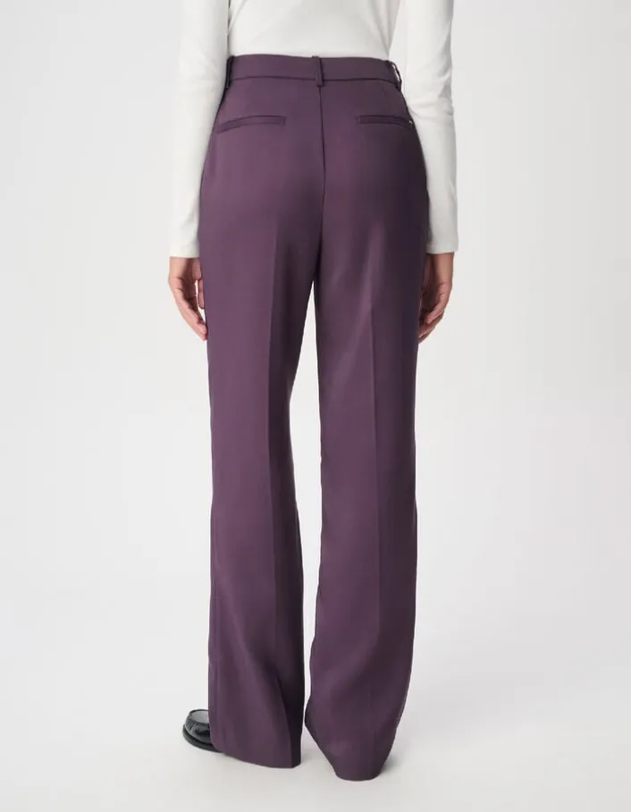 Pantalon de tailleur violet taille haute Femme