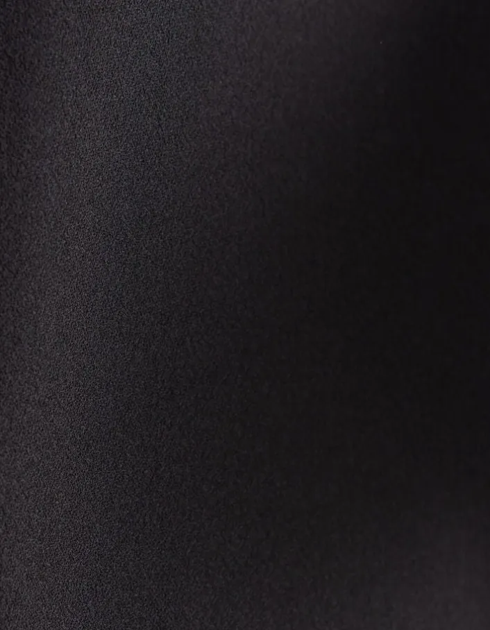 Pantalon droit noir taille haute ceinturée Femme
