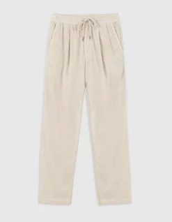 Pantalon jogg écru velours côtelé Homme