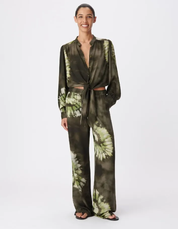 Pantalon kaki imprimé tie and dye esprit jogger Femme