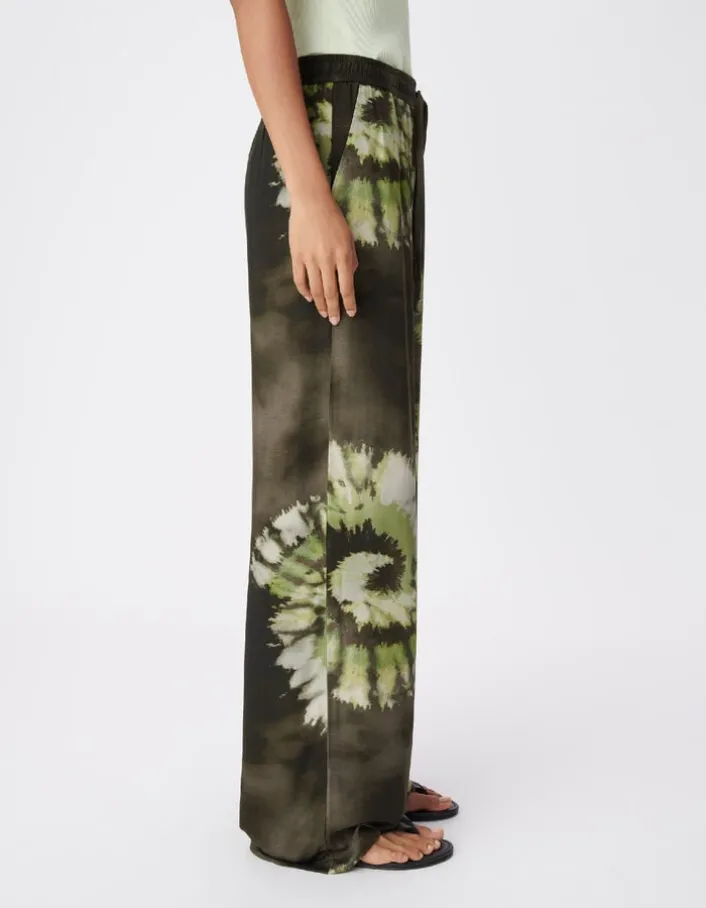 Pantalon kaki imprimé tie and dye esprit jogger Femme