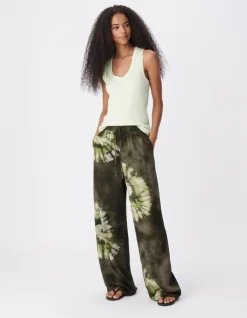 Pantalon kaki imprimé tie and dye esprit jogger Femme