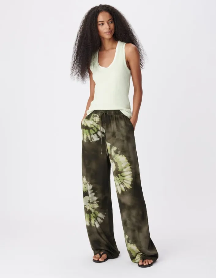 Pantalon kaki imprimé tie and dye esprit jogger Femme
