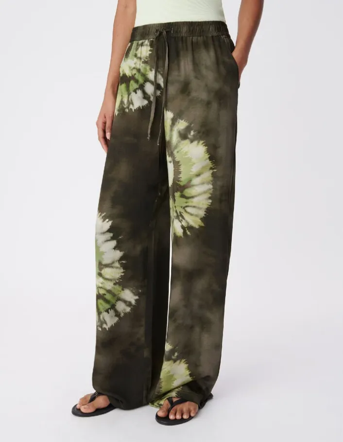Pantalon kaki imprimé tie and dye esprit jogger Femme