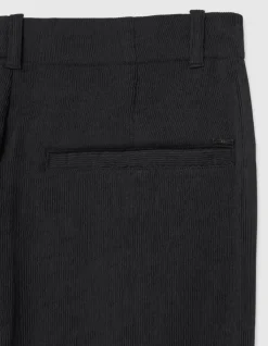 Pantalon noir tissu plissé Homme