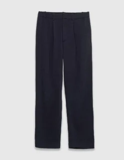 Pantalon noir tissu plissé Homme