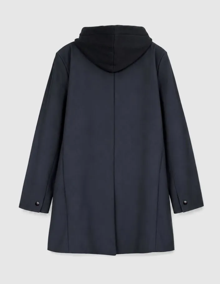 Parka marine parementure capuche amovible Homme