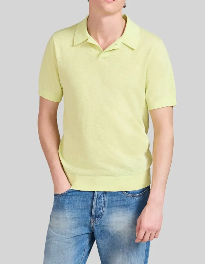 Polo anis tricot léger Homme