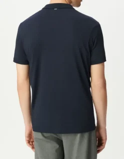 Polo bleu marine en coton modal Homme