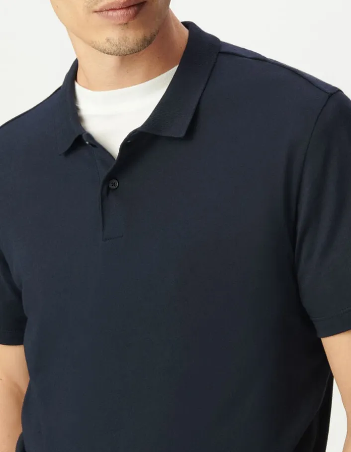 Polo bleu marine en coton modal Homme