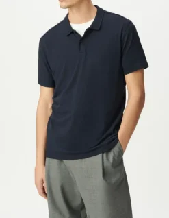 Polo bleu marine en coton modal Homme