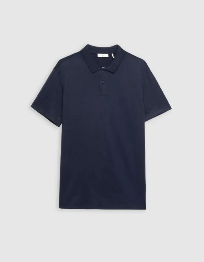 Polo bleu marine en coton modal Homme