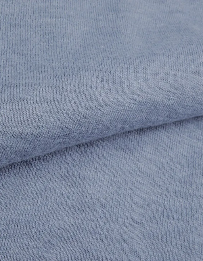 Polo manches courtes bleu coton flammé Homme