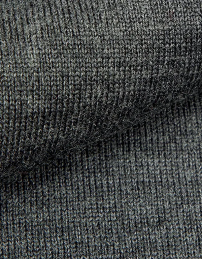 Polo manches courtes gris tricot 100% laine Homme