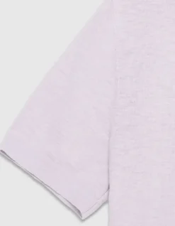 Polo manches courtes lilas maille flammée Homme