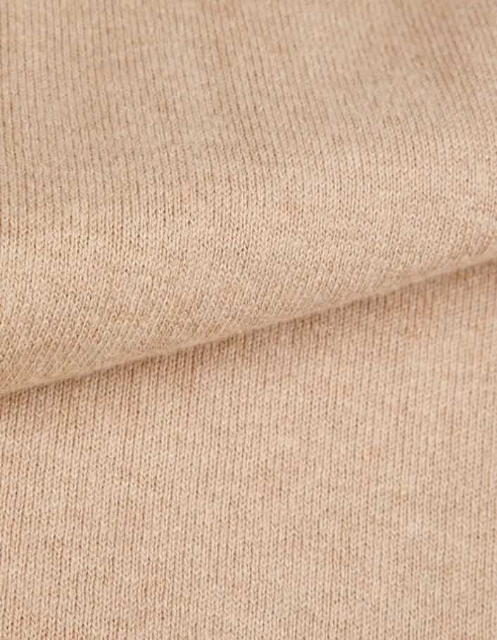 Polo manches longues marron beige Homme