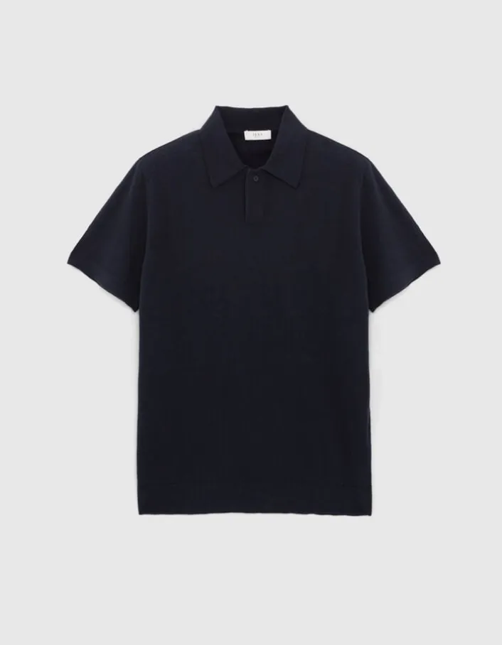 Polo marine tricot léger Homme