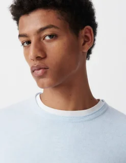 Pull ciel tricot flammé bords roulottés Homme