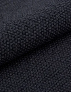 Pull col bateau marine tricot nid d'abeille Homme