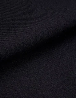Pull col montant noir tricot boutons strass épaules Femme