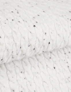 Pull col rond blanc chiné tricot avec torsades Homme