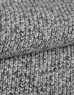 Pull col rond gris tricot mouliné Homme