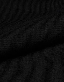 Pull col V noir tricot 100% laine boutons strass dos Femme