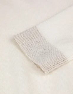 Pull encolure V blanc 100% laine Femme