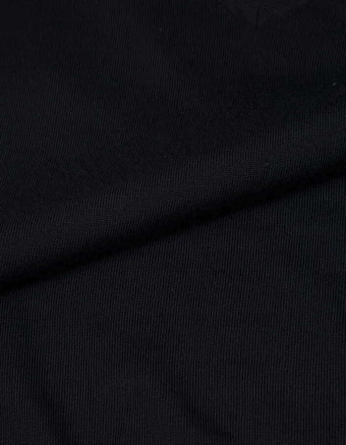 Pull encolure V noir 100% laine Femme
