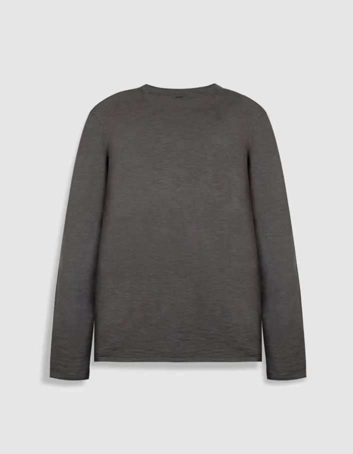 Pull gris tricot flammé Homme