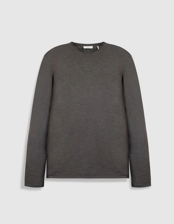 Pull gris tricot flammé Homme