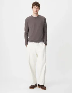 Pull gris tricot flammé Homme