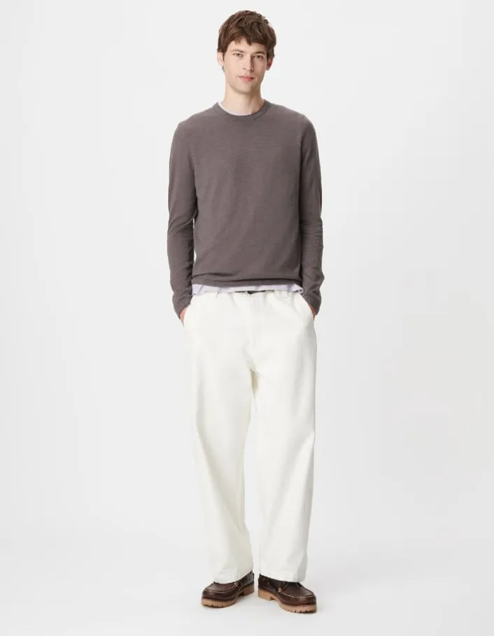 Pull gris tricot flammé Homme