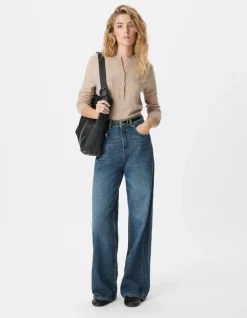 Pull manches longues beige 100% laine Femme