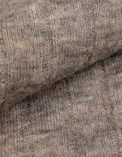Pull manches longues beige tricot côtes plates Femme