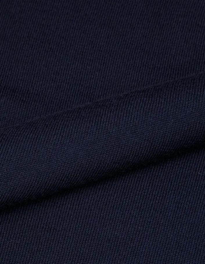 Pull manches longues marine tricot détail lurex Femme
