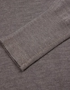 Pull manches longues taupe grisé tricot détail lurex Femme
