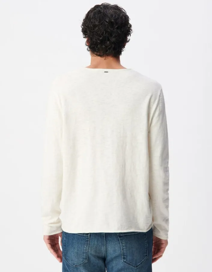 Pull stuck tricot flammé à bords roulottés Homme