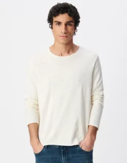 Pull stuck tricot flammé à bords roulottés Homme