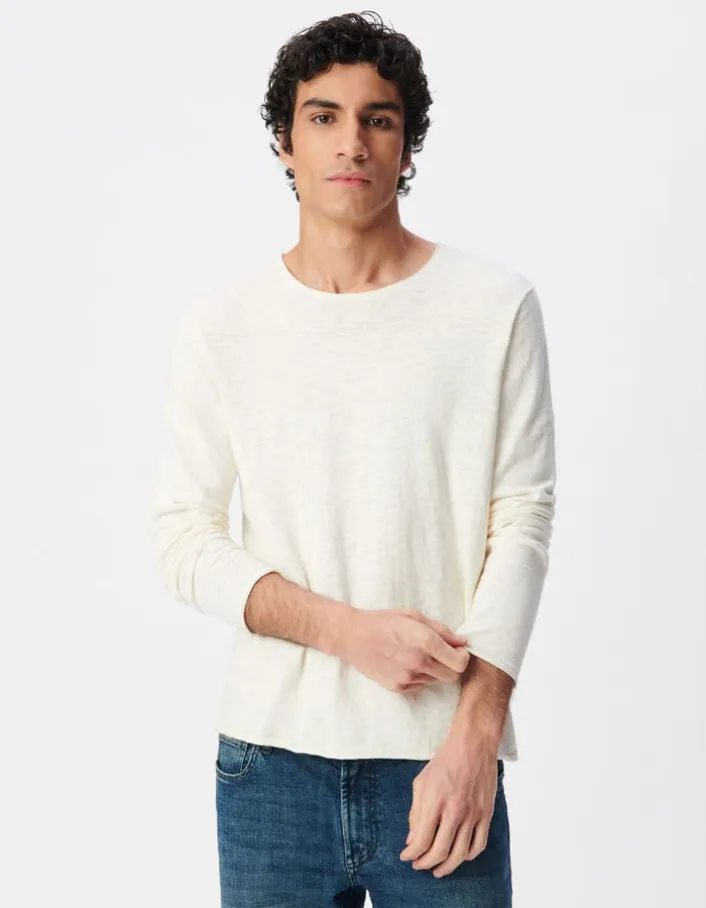 Pull stuck tricot flammé à bords roulottés Homme