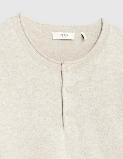 Pull tunisien beige tricot chiné Homme