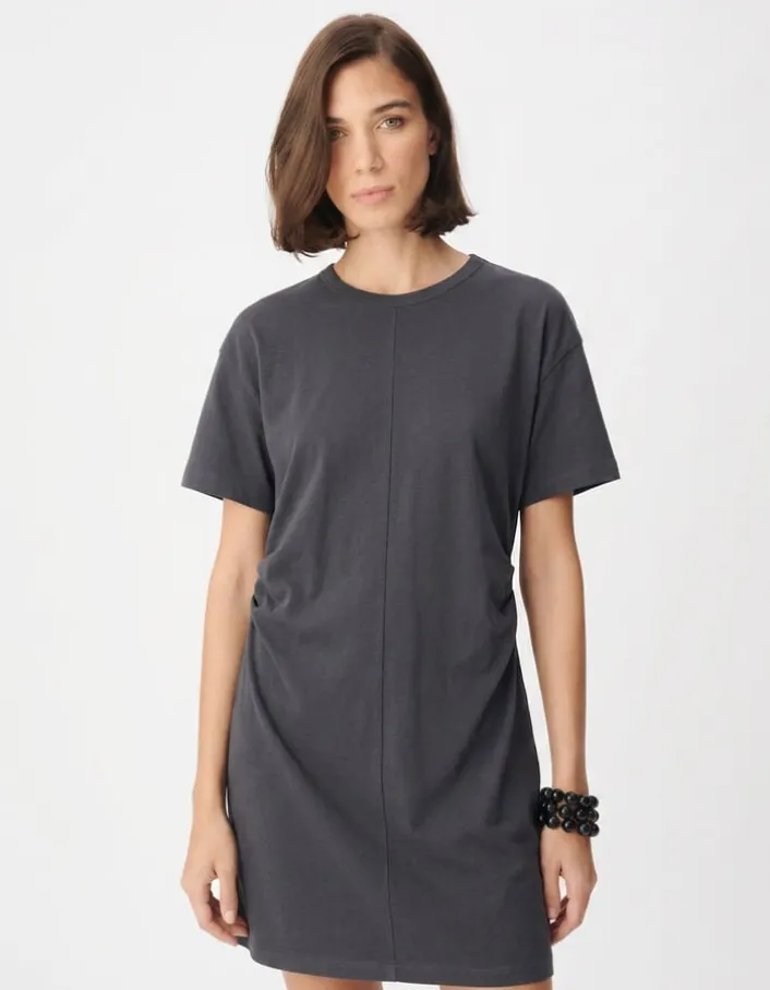 Robe grise forme T-shirt Femme